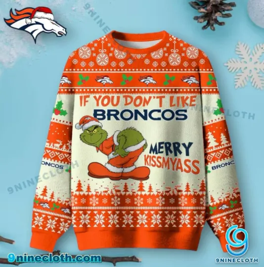 Discover Denver Football funny character Merry Kissmyass Ugly Christmas Sweater Inspired Holiday