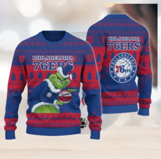Discover Philly 76 Basketball Team Christmas Sweater Holiday Jersey Style Top