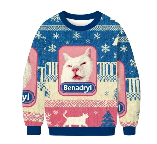 Discover Funny Holiday Sweatshirt Meme Cat I Took Allergy Medicine Christmas Ugly Sweater