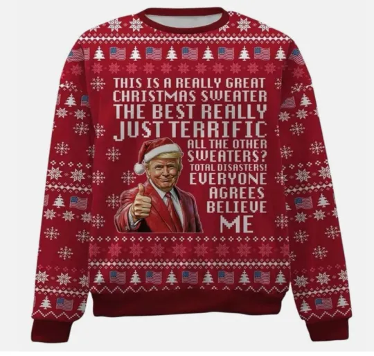 Discover FREE SHIPPING!!! Really Great Christmas Sweater Red Santa 2025 Festive Jumper