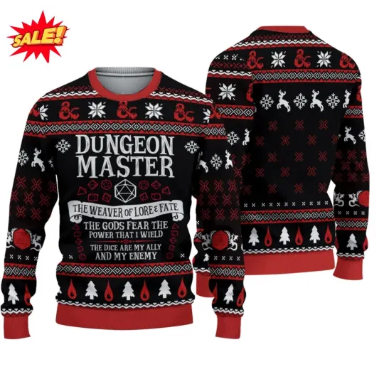 Dnd Classes Dungeon Christmas Ugly Sweater