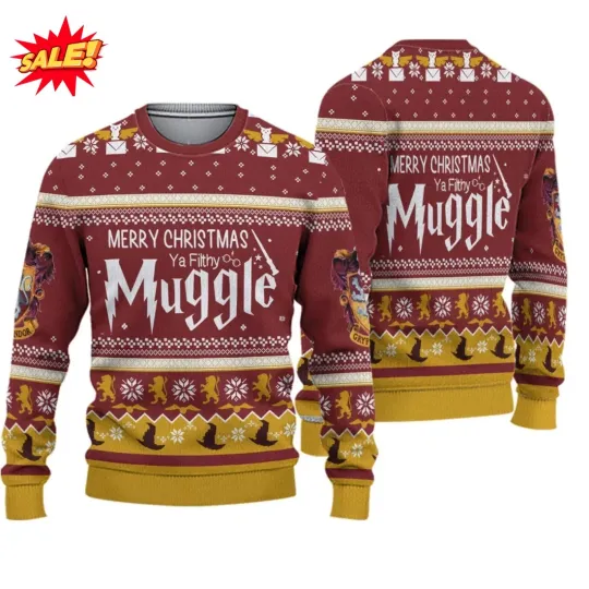 Discover Merry Christmas Muggle Ugly Sweater, Potter Christmas Ugly Sweater