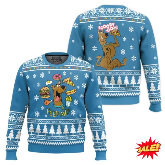Discover Feed Me Scooby Doo Ugly Christmas Sweater All Size