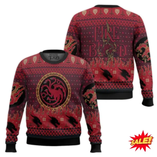 Discover Fire And Blood Targaryen Dragon Game Of Throne Ugly Christmas Sweater