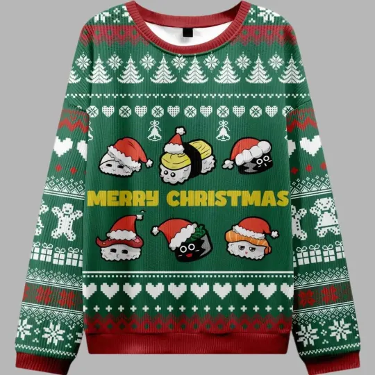 Discover Cute Sushi Cat Ugly Christmas Sweater – Funny Holiday Gift Sweater