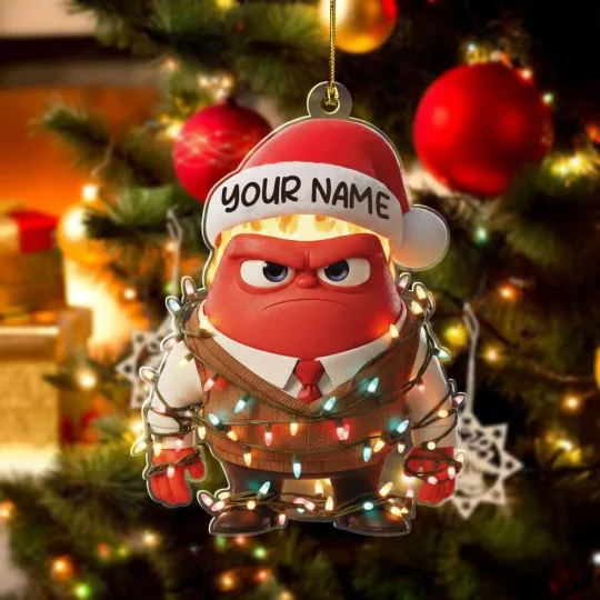 Personalized Anger Inside Out Christmas Ornament, Gift for Anger Lovers