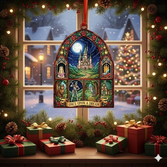 Discover Fairy Tales Christmas Acrylic Ornament, Grimm Brothers' Fairy Tales Christmas Keepsake, Vintage Princess Home Decor,  Brothers Grimm Charm