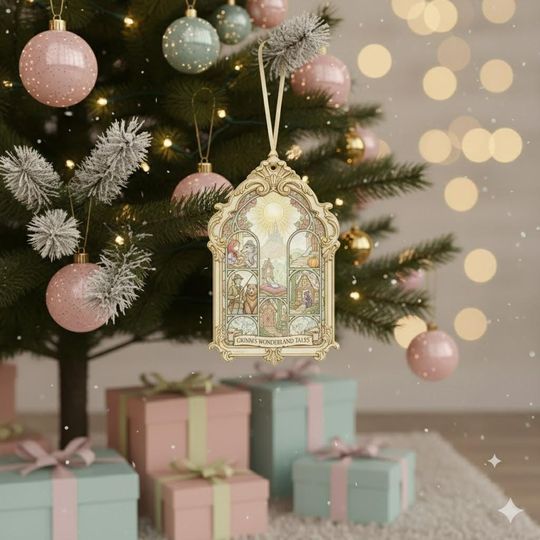 Discover Fairy Tales Christmas Acrylic Ornament, Grimm Brothers' Wonderland Tales Christmas Keepsake, Vintage Princess Holiday Home Decor
