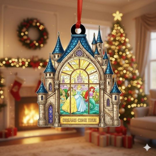 Discover Disney Fairy Tales Christmas Acrylic Ornament, Disney Christmas Home Keepsake, Dream Comes True Holiday Gift, Disney Theme Ornament