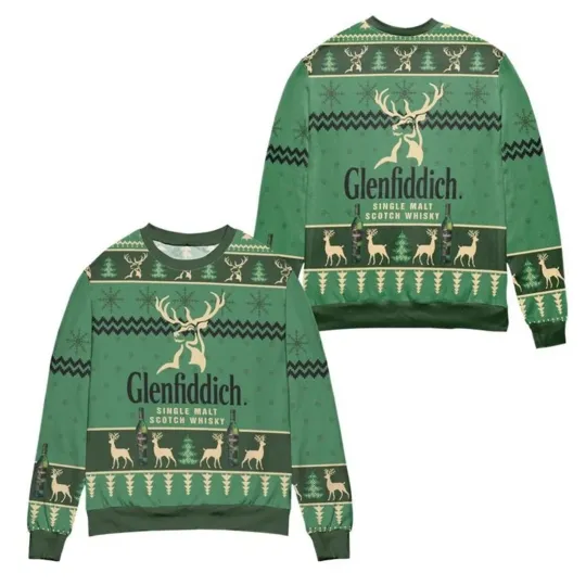 Discover Glenfiddich Single Malt Scotch Whisky Ugly Christmas Sweater, Christmas Gift