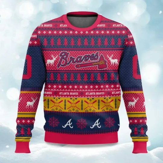 Discover Personalized Christmas Braves Ugly Sweater, Christmas Gift For Men, Women