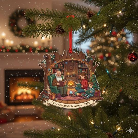 Discover Cozy Reading Room Family Ornament - Acrylic Christmas Keepsake