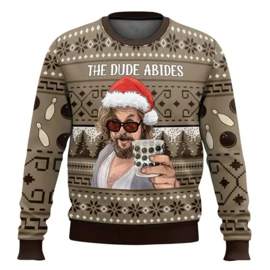 The Dude Abides The Big Lebowski Ugly Christmas Sweater, Christmas Gift