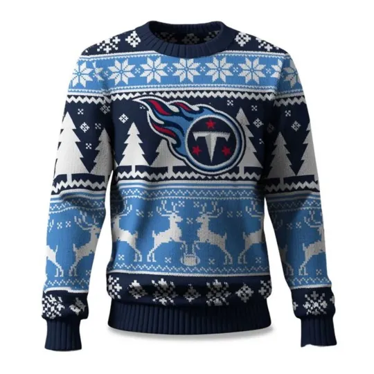 Discover Christmas Titans Reindeer Football Ugly Christmas Sweater Gift For Men Wome