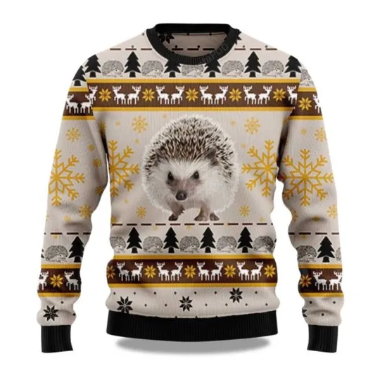 Discover Cute Hedgehog Christmas Ugly Sweater