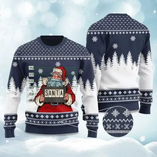 Discover Funny Santa Jail Ugly Christmas Sweater, Christmas Gift For Men, Women