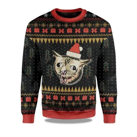 Discover Coughing Cat Meme Christmas Ugly Sweater