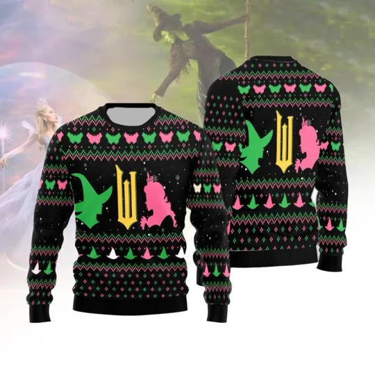 Wicked Christmas Ugly Sweater, Defy Gravity Shirt, Witchy Xmas Sweatshirt