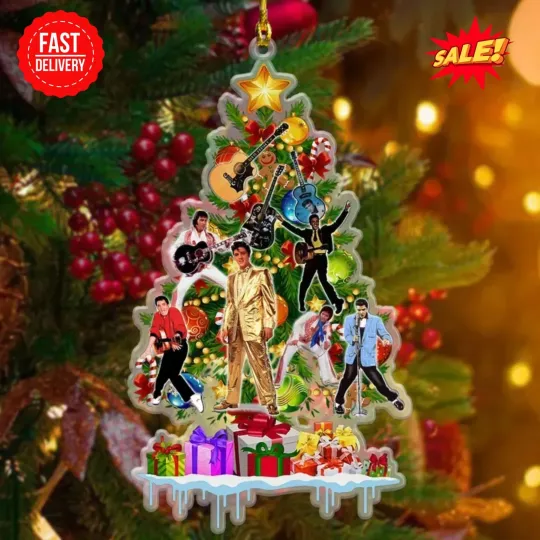 Discover Elvis Presley Christmas Ornament, Decor Acrylic Ornament