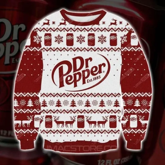 Dr Pepper 3D Print Christmas Sweater Christmas Ugly Sweater Christmas Gift Ugly