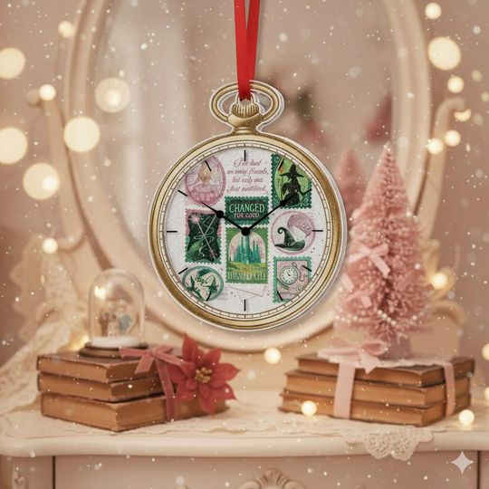 Wicked Acrylic Ornament, Family Christmas Tree Decor, Coquette Locket Wicked Ornament, Witch & Princess Of Oz Ornament