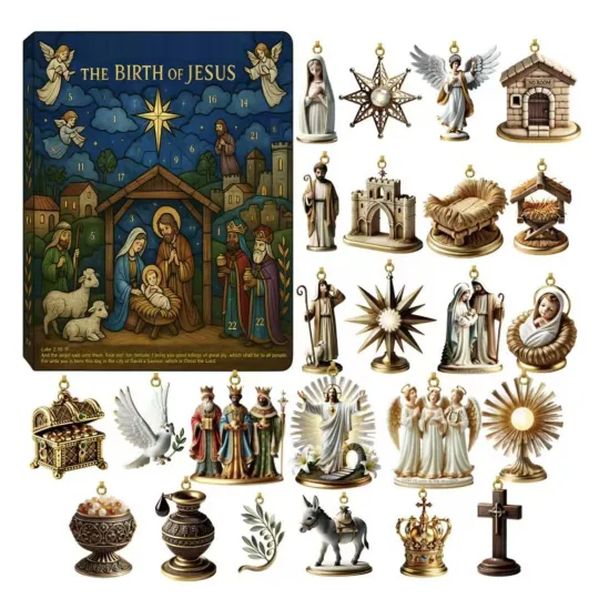 Discover 2025 Path To Bethlehem Advent Calendar：24 Day Acrylic 2D Nativity Of Jesus Box