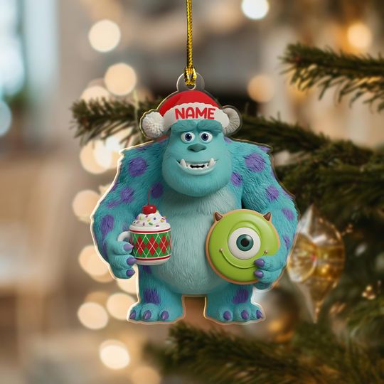 Discover Custom Sully Christmas 2D Flat Acrylic Ornament: Monster Inc. Xmas Decoration. Monster Inc Sully Xmas Ornament