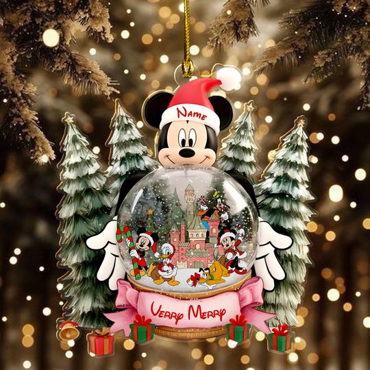 Discover Custom Mickey and friends 2D Flat Christmas Ornament, Disney Mickey Ornament, Disney Trip Keepsake, Disney World Holiday Gift