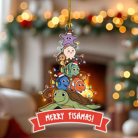 Custom Finding Nemo 2D Flat Acrylic Ornament, Nemo Movie Character Customized Christmas Tree Decor, Fish And Friend Xmas Gift For Kid
