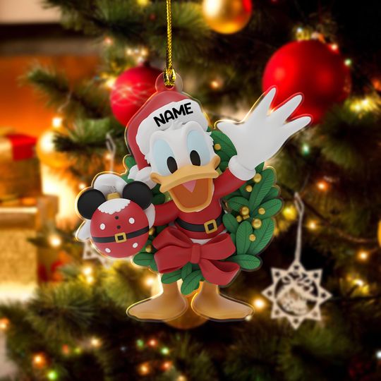 Discover Personalized Disney Donald 2D Flat Acrylic Christmas Ornament, Custom Name Christmas Ornament, Christmas Keepsake, Home Decor