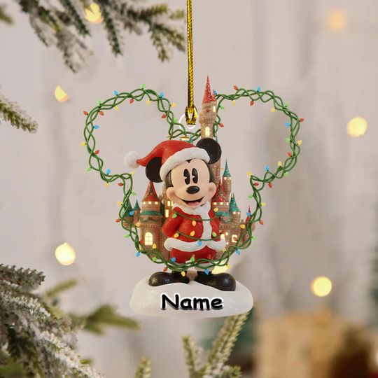 Discover Custom Mickey 2D Flat Christmas Ornament, Disney Mickey Ornament, Disney Trip Keepsake, Disney World Holiday Gift