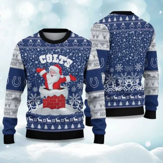 Colts Funny Santa Christmas Ugly Sweater, Christmas Gift For Men, Women