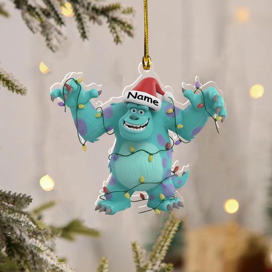 Discover Custom Sully Christmas 2D Flat Acrylic Ornament: Monster Inc. Xmas Decoration. Monster Inc Sully Xmas Ornament