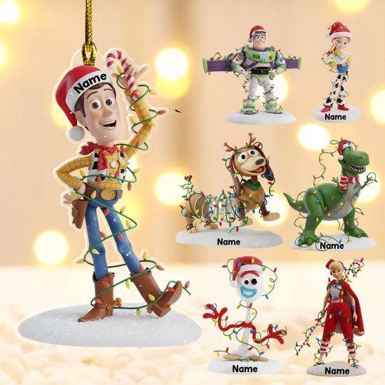 Discover Personalized Disney Toy Story Christmas 2D Flat Acrylic Ornament, Toy Story Characters Xmas Keepsake, Woody Ornament