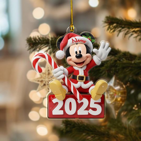 Discover Custom Disney Mickey 2D Flat Christmas Ornament, Disney Mickey Ornament, Disney Trip Keepsake, Disney World Holiday Gift