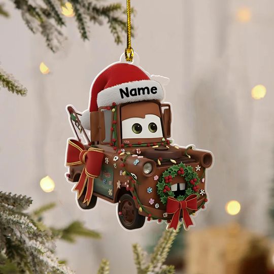 Discover Custom Disney Tow Mater Car Christmas Ornament, Racing Car Christmas Tree Decor, Pixar Mater Decor Gift, Xmas Ornament