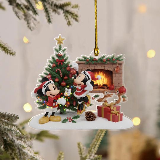 Discover Custom Mickey Christmas Ornament, Custom Name Ornament, Minnie Couple Christmas Ornament, Family Ornament, Xmas Decor