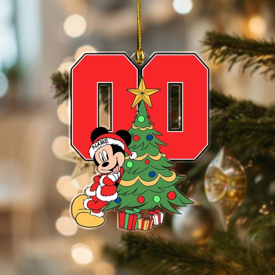 Discover Custom Mickey 2D Flat Christmas Ornament, Disney Mickey Ornament, Disneyland Trip Keepsake, DisneyWorld Gift