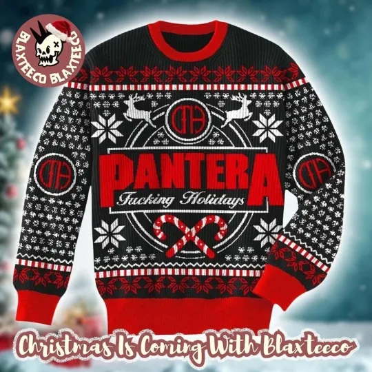 Discover 1Pantera Fcking Holidays Snowflakes Xmas Style Ugly Christmas Sweater, Xmas 2025