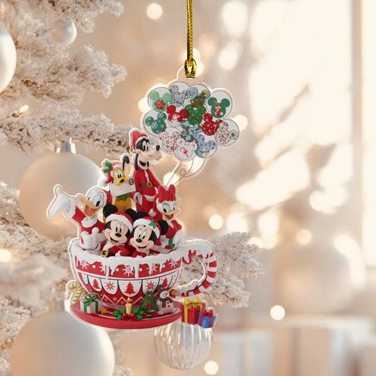 Discover Disney Mickey and Friends Christmas Balloon Ornament, Disneyland Trip Ornament, Group Characters Christmas Gift