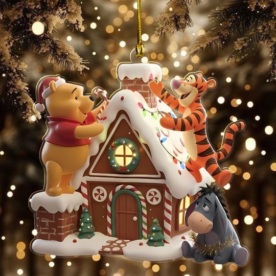 Discover Disney Pooh and Friends Christmas Ornament, Disney Ornament, Family Vacation Keepsake, Disneyland Trip Decor