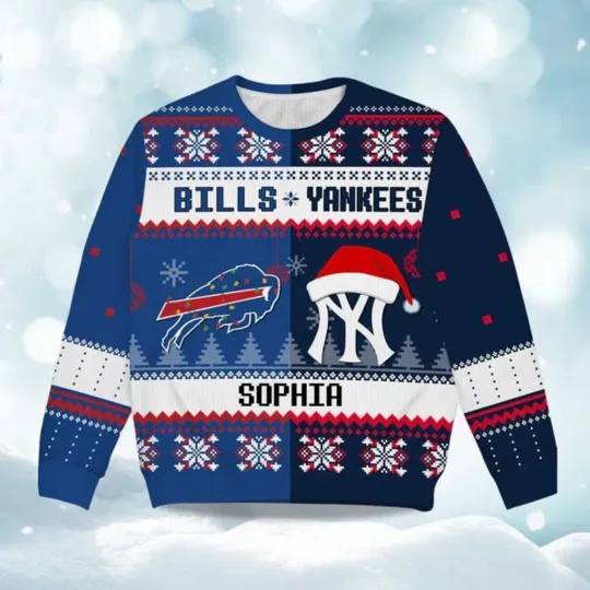 Discover 2025 Christmas Bills x Yankees Ugly Sweater - Christmas Gift for Men, Women
