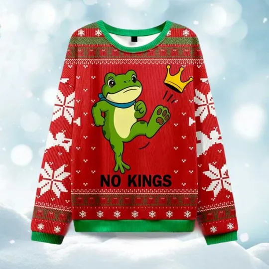 Discover No Kings Protest Ugly Christmas Sweater - Christmas Gift For Men, Women 2025