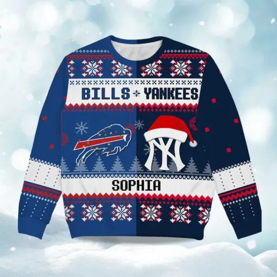 Discover 2025 Christmas Bills x Yankees Ugly Sweater - Christmas Gift For Men, Women