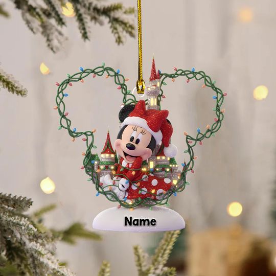 Discover Custom Minnie 2D Flat Christmas Ornament, Disney Minnie Ornament, Disney Trip Keepsake, Disney World Holiday Gift