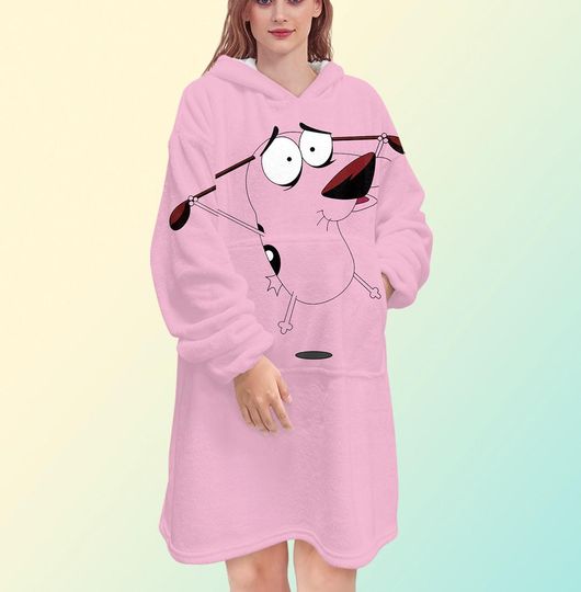 Courage the Cowardly Dog Blanket Hoodie Oversize Sweatshirt Unisex