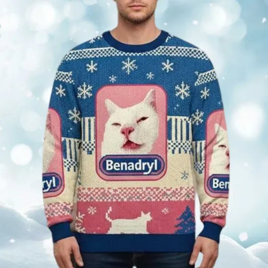 Discover Benadryl Cat Christmas Ugly Sweater - Christmas Gift For Men, Women