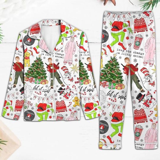 Christmas Movie Home Alone Pajama Set, Christmas Movie Home Alone Rudolph funny character