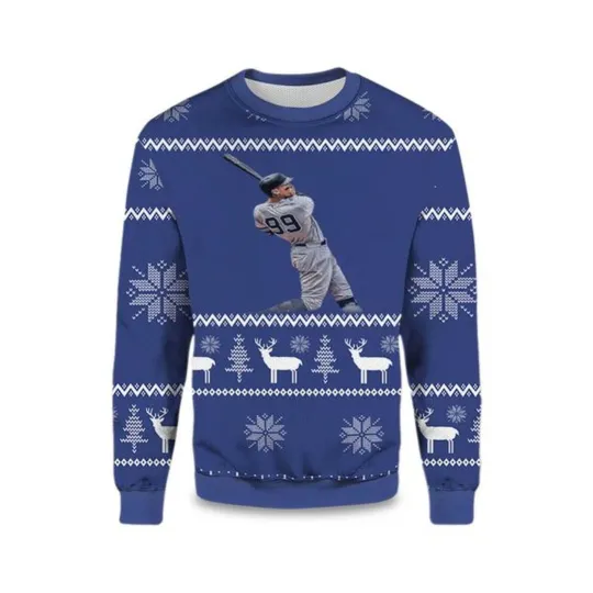 Discover 2025 Aaron Judge 99 Yankees Ugly Christmas Sweater - Xmas Gift