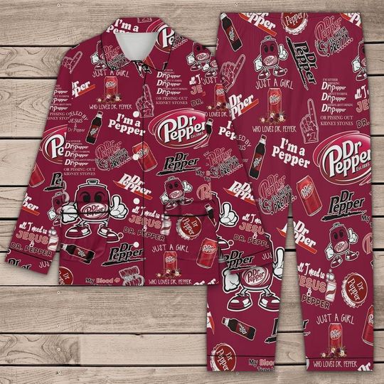 Discover Dr Pepper Pajamas Set, Dr Pepper Womens Pajamas, Dr Pepper Thick Pajamas, Dr Pepper Holiday Pajamas